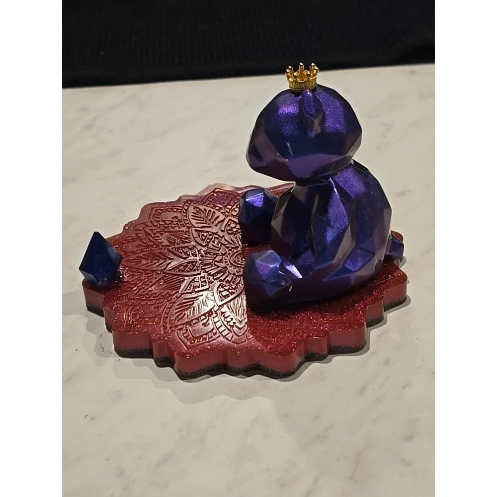 Handmade Resin Cell Phone Holder Purple Red‎ Bear  740